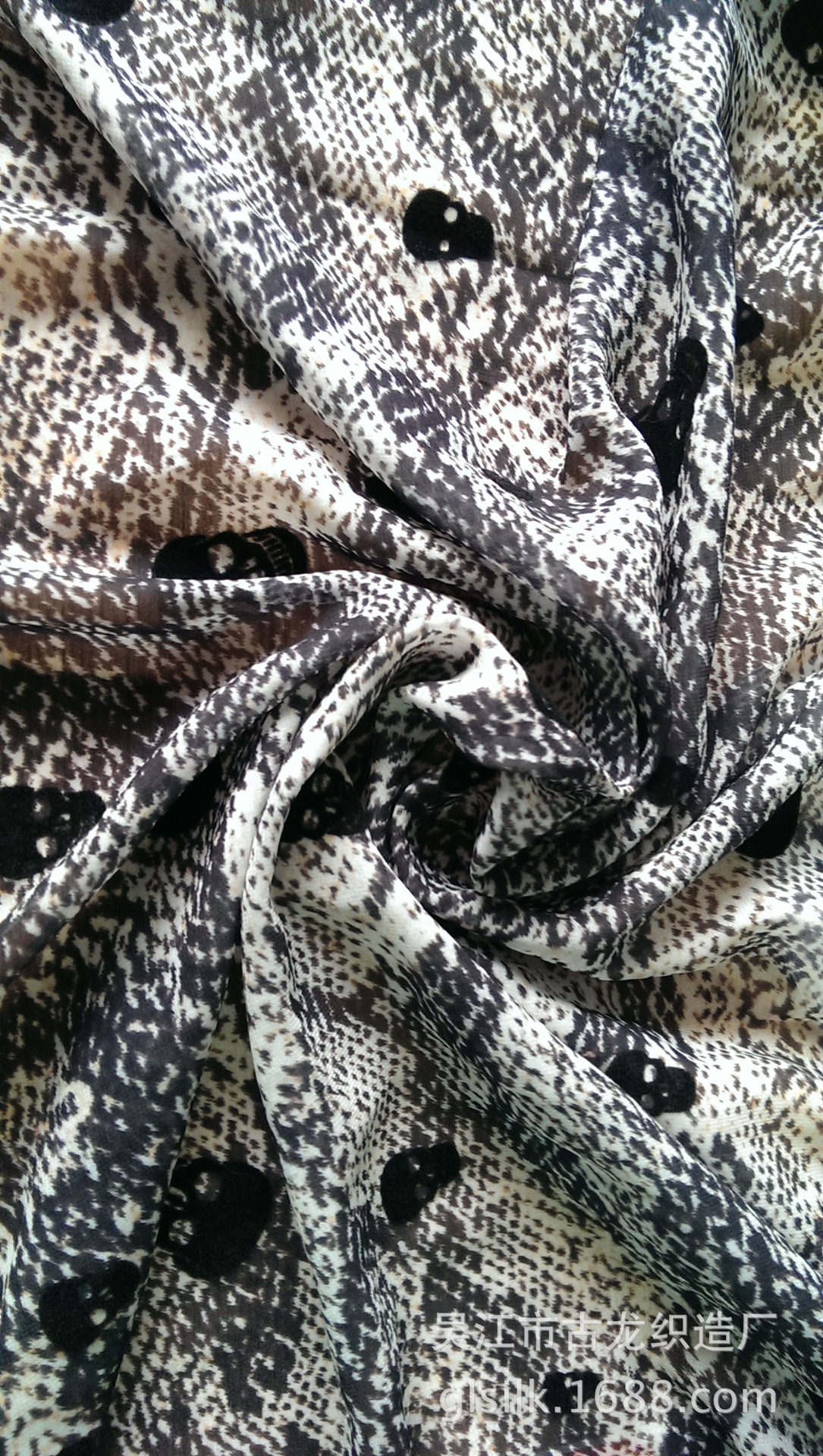 仿真丝植绒/雪纺植绒面料