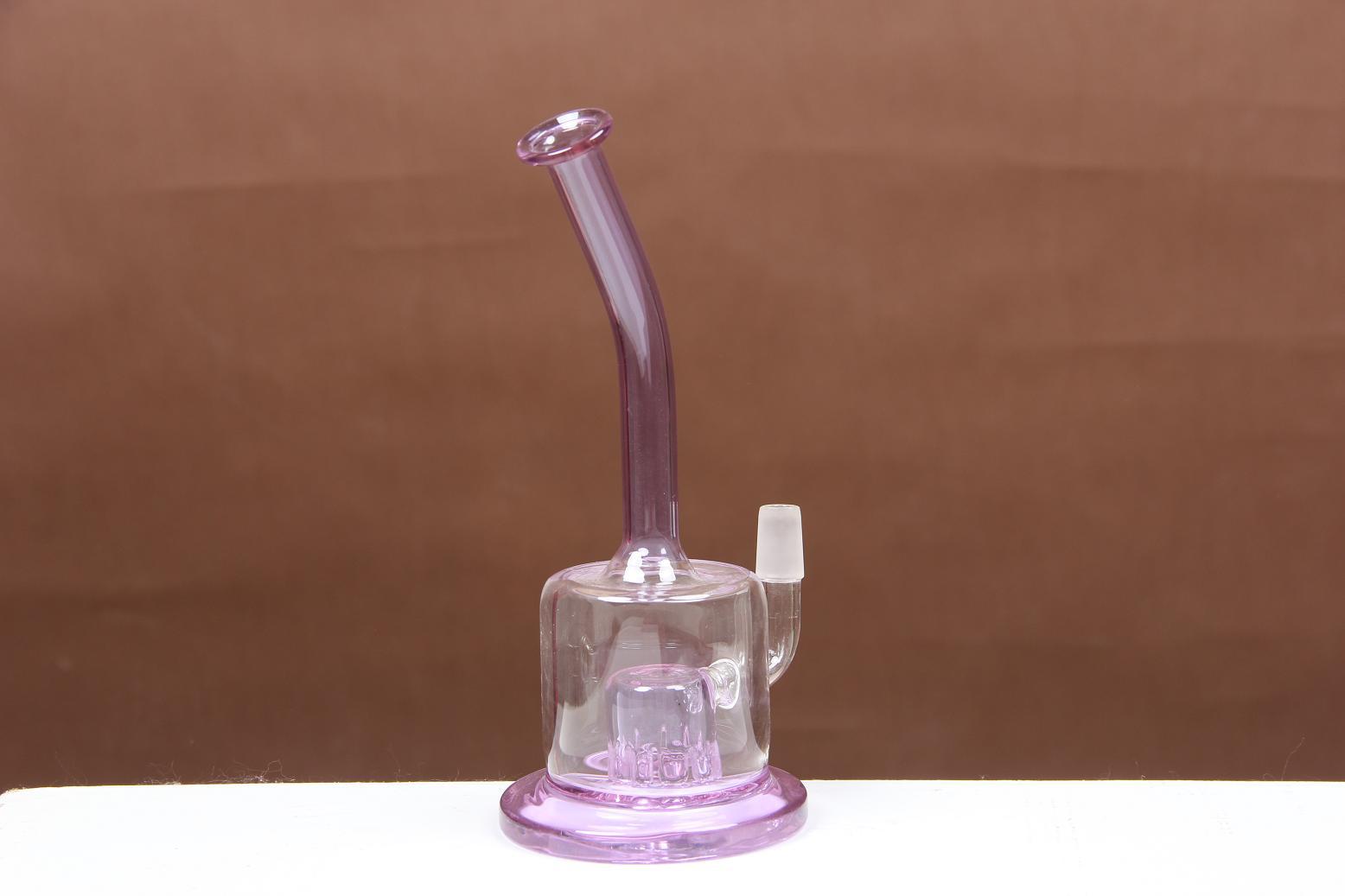 厂家供应小型彩色玻璃烟具 紫色底座水过滤烟具