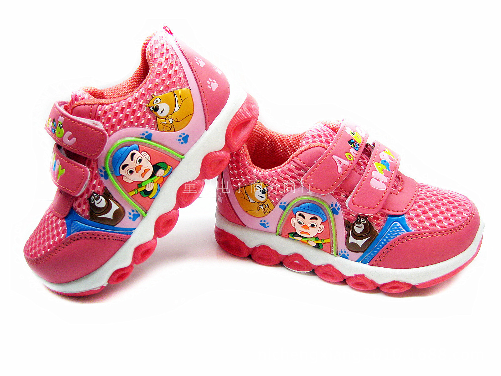 新款批发供应 网布透气 休闲运动鞋 光头强图案童鞋27-32码 2006