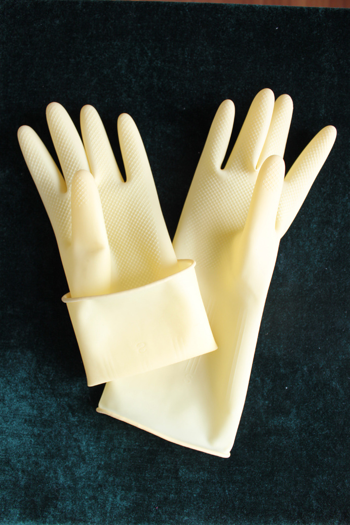 家用快乐娃天然乳胶手套 加厚牛筋 乳胶手套 劳保手套批发耐酸碱