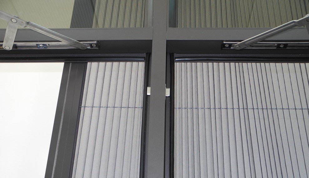 长沙门窗厂 铝合金门窗 卧室平开 固定窗 带网折纱窗一体窗