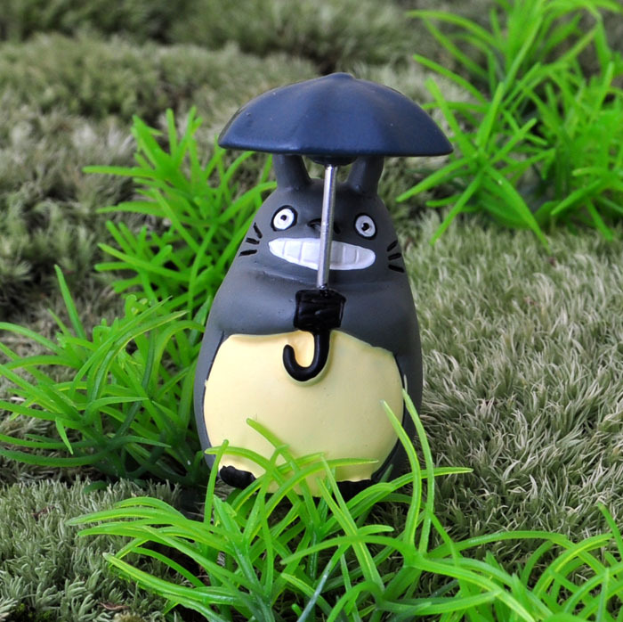 宫崎骏系列公仔之双手撑伞龙猫 树脂公仔摆件 宫崎骏12款龙猫