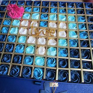 批发99格川崎纸玫瑰花成品礼盒套装情人节生日礼物