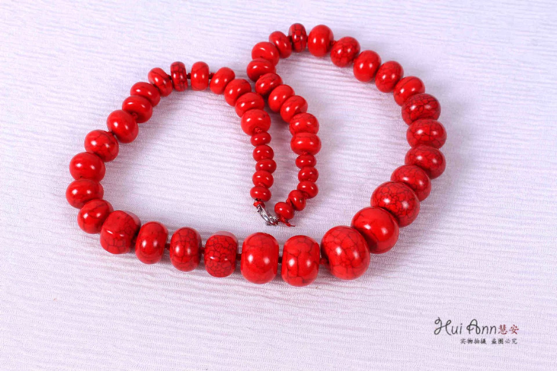 高档天然红松石珠链 时尚喜庆大气宝石锁骨链 半宝石短项链厂家