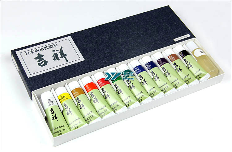 日本原装樱花 吉祥12色画水性 绘具 颜料 套装 高级国画颜料 包邮