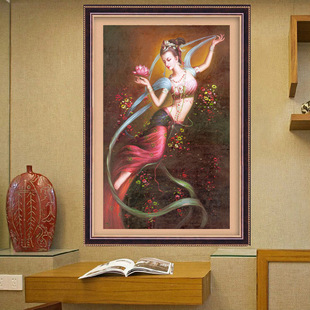 新款diy钻石画大幅客厅钻石绣免烫圆钻5d水晶贴钻画 飞天女神