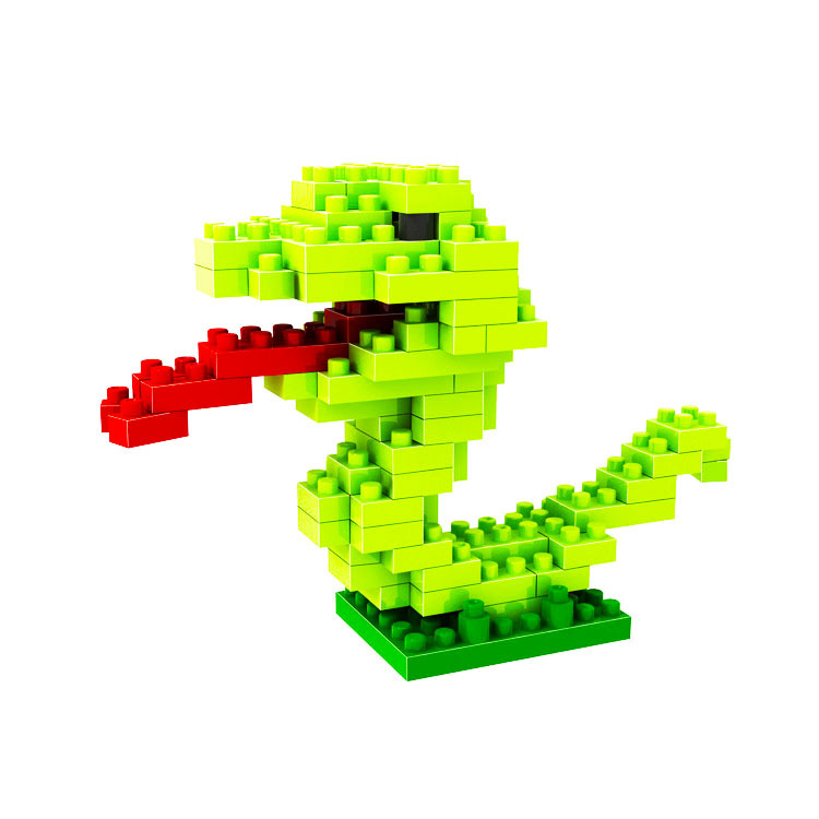 loz俐智钻石小颗粒积木diy儿童益智创意拼插模型动物贪吃蛇9300