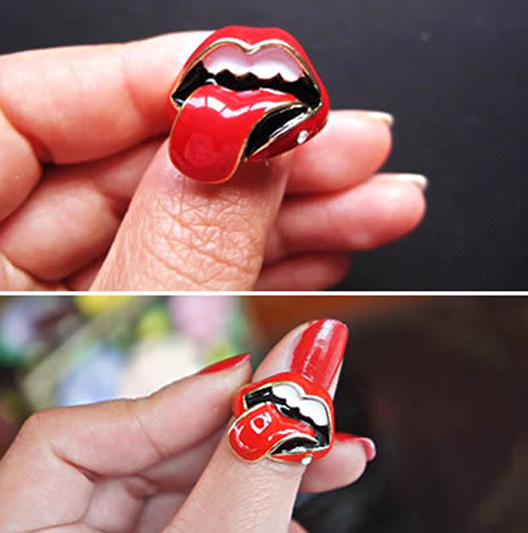 服饰配件,饰品 手饰 流行 the rolling stones 滚石标志logo 大舌头