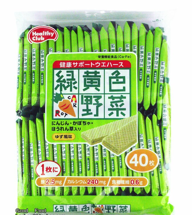批发日本休闲零食hamada健康俱乐部野菜威化饼威化饼40枚(家庭装)