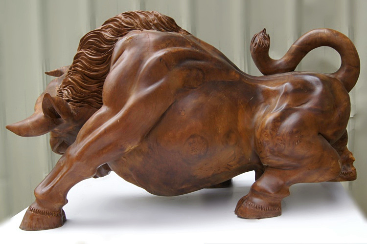 黄金樟生肖牛手工根雕工艺品摆件 领导礼品 家居会所酒店饰品图片_8