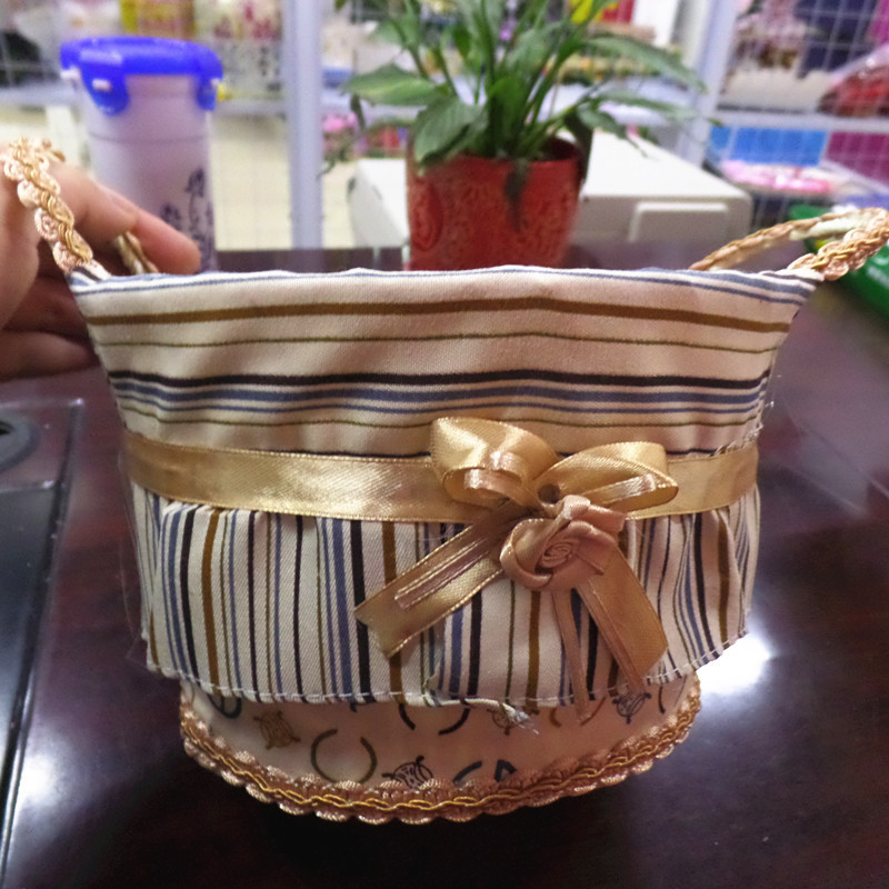 布艺水果篮 收纳筐 置物篮 收纳篮 篮子收纳篮 布艺收纳篮批发