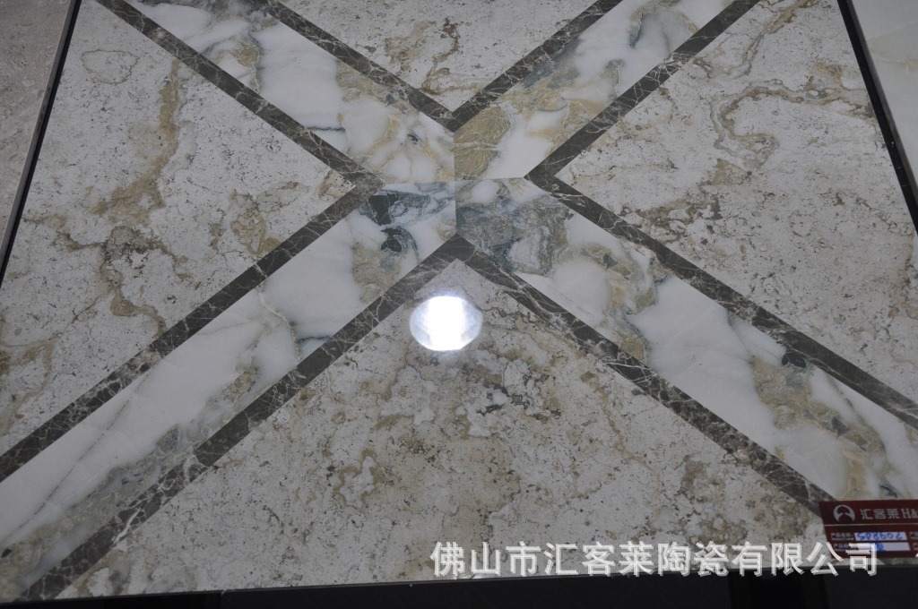 广东800*800mm全抛釉菱形拼图 精装房入户走廊客厅地心拼花地砖