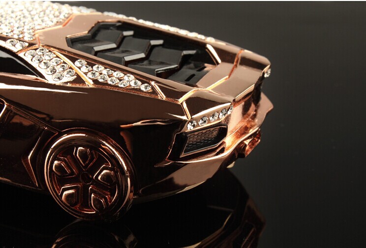 兰博基尼镶钻石汽车模型车载香水 高档车内车用镶带钻香水座摆件
