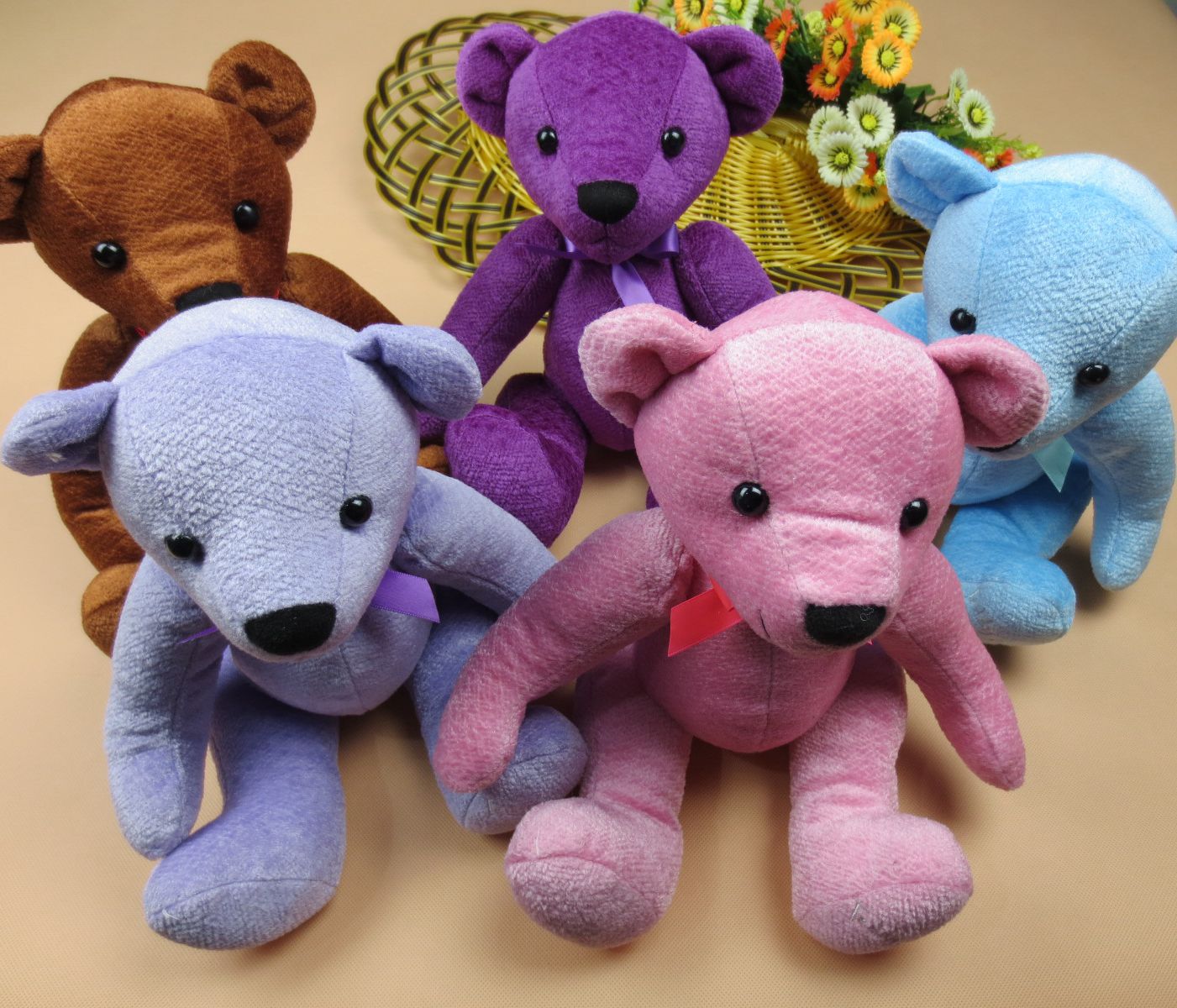 外贸原单五彩teddy毛绒玩具