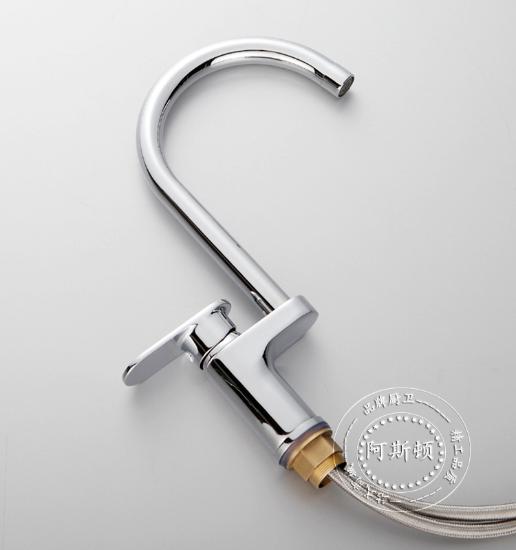 厂家直销 包邮优质扳手式水龙头 全铜单孔单把 冷热厨房水龙头