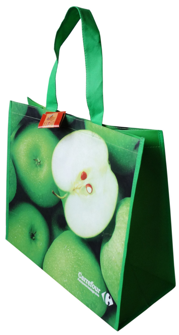 【龙港厂家专业生产】青苹果覆膜无纺布环保手提袋 价格低廉