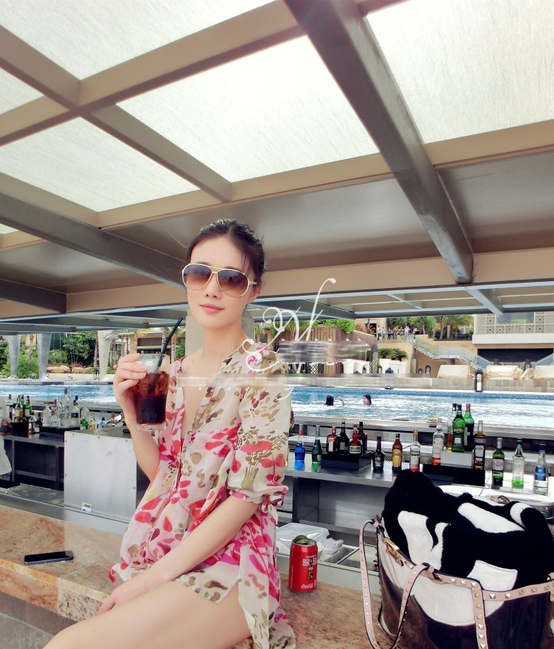 2015夏装新款 刘钰懿同款数码印花雪纺花衬衫女防晒衫上衣女