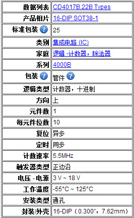 【继发盛|cd4017be cd4017 逻辑 计数器 十进制 i