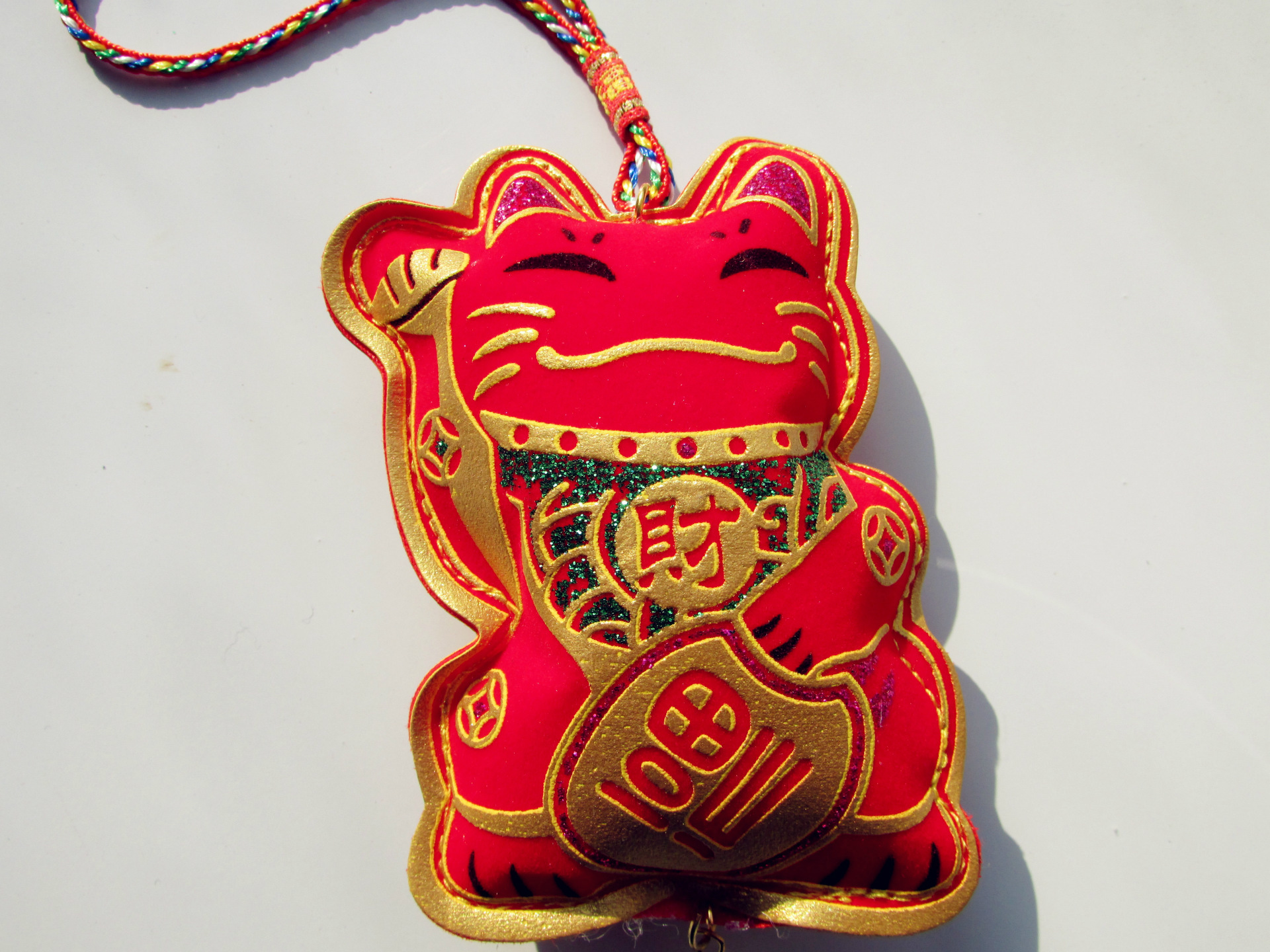 中国红平安福袋 招财猫汽车福袋 香包汽车挂件