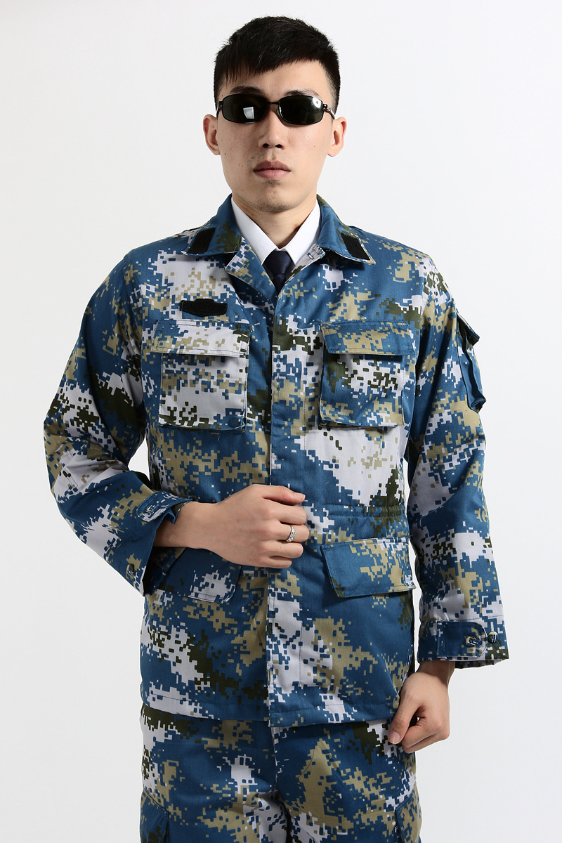 厂家直销 长袖海洋迷彩套装 军训服图片_4