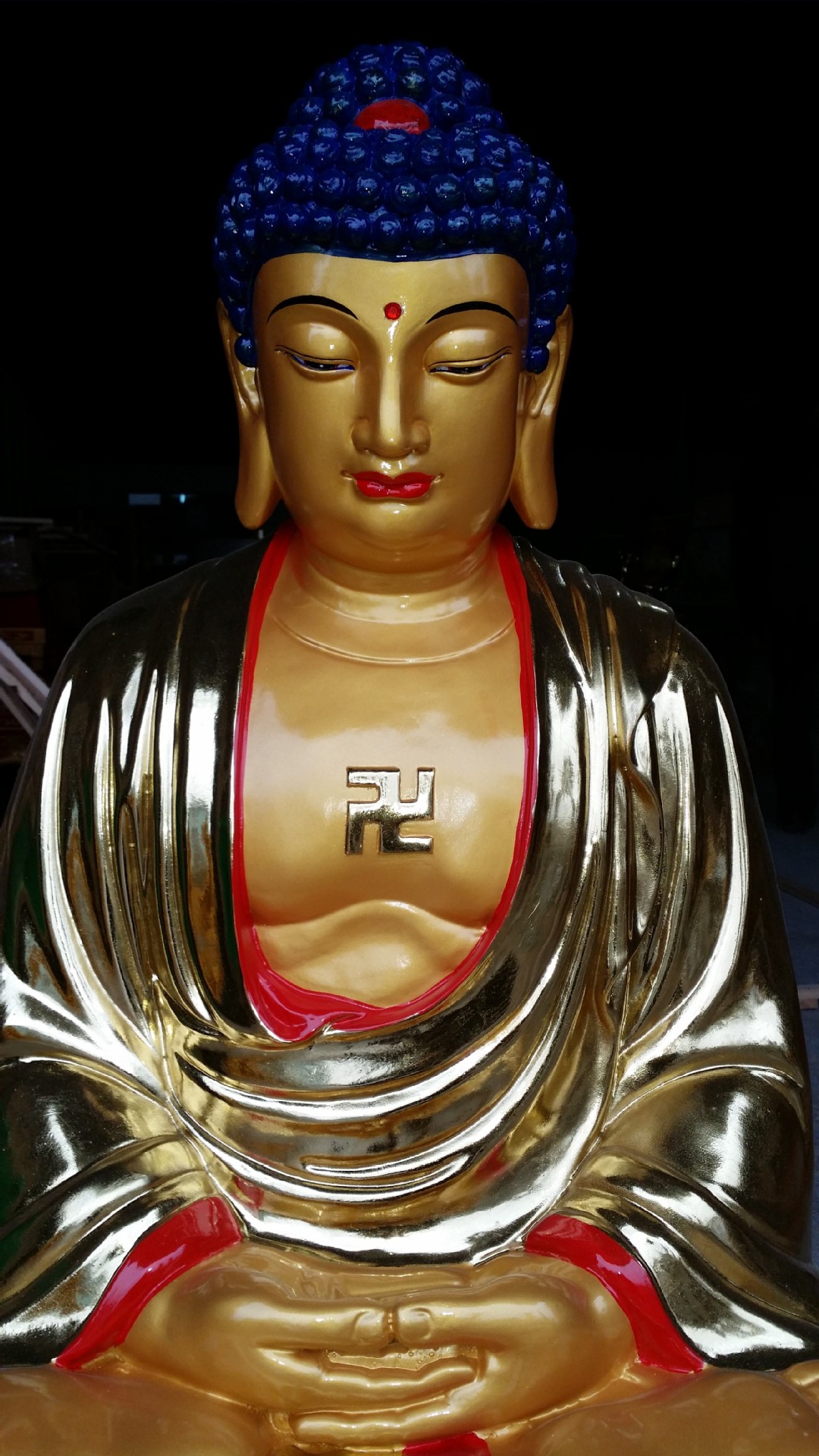 佛祖厂家直销 玻璃钢树脂佛像 贴金彩绘 释迦牟尼佛(108米)高