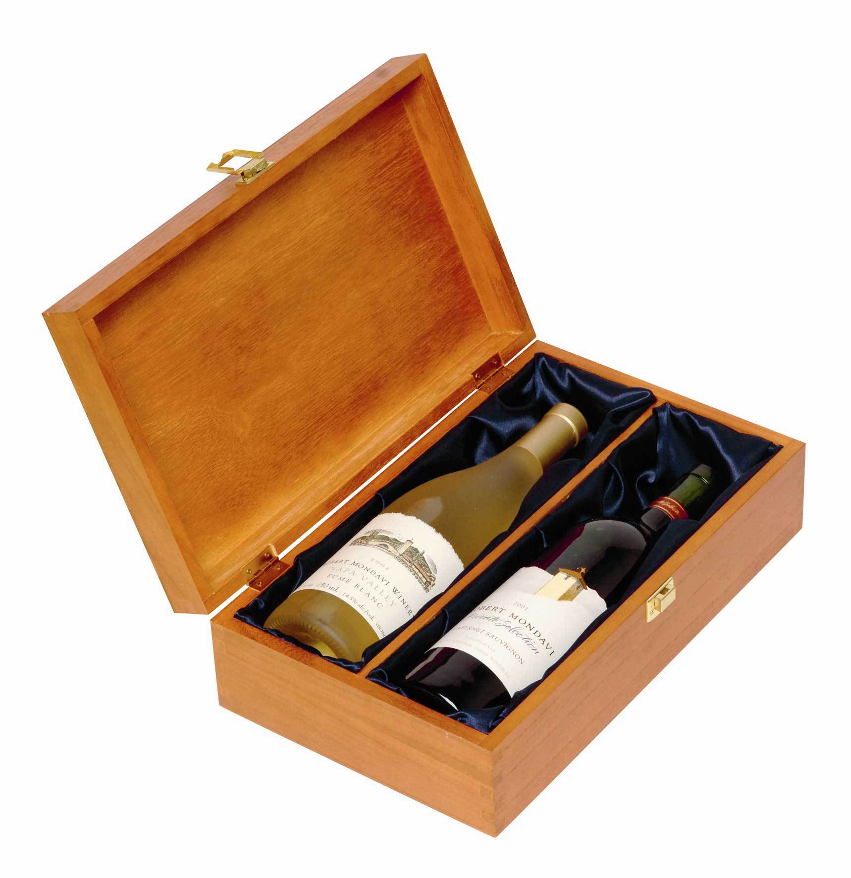 厂家爆款双支红酒木盒定货ing 木质红酒包装盒 最佳送礼葡萄酒盒