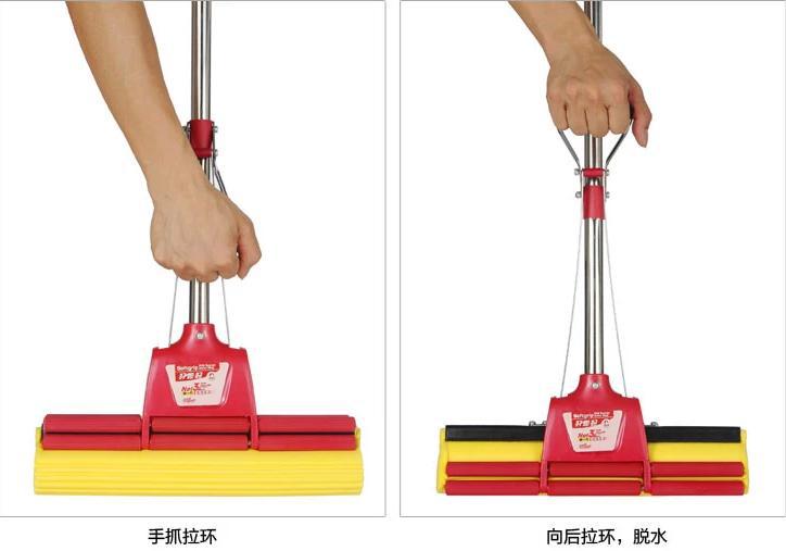 批发 新款 可伸缩38#双滚轮胶棉拖把 pva拖把