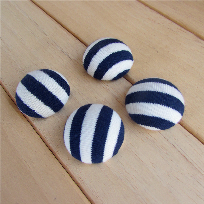 5厘米毛线条纹包布扣 多色可选 蝴蝶配件