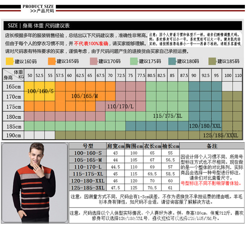 秋冬裝新款韓版男士雙層領長袖純羊毛衫針織衫毛衣 批發男裝14151