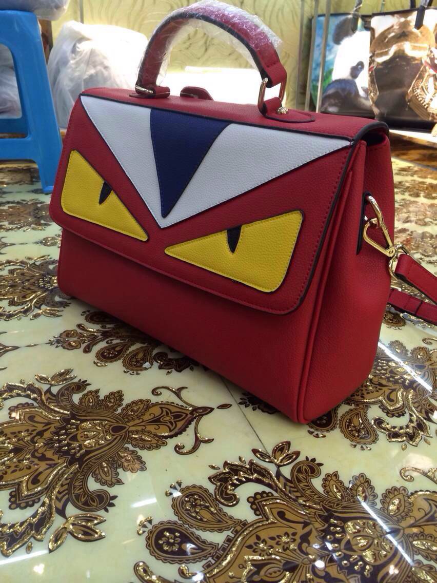 欧美时尚款 真皮女包芬小怪兽拼色大号牛皮手提单肩斜跨包