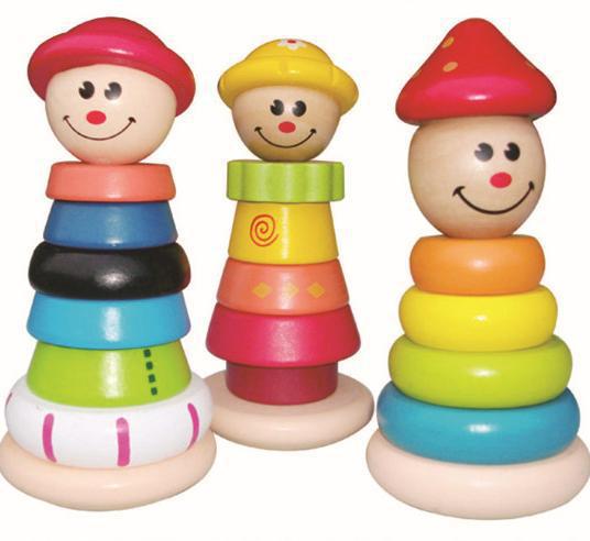 厂家直销外贸木制玩具 大号彩虹卡通套塔 婴幼教具 益智早教玩具