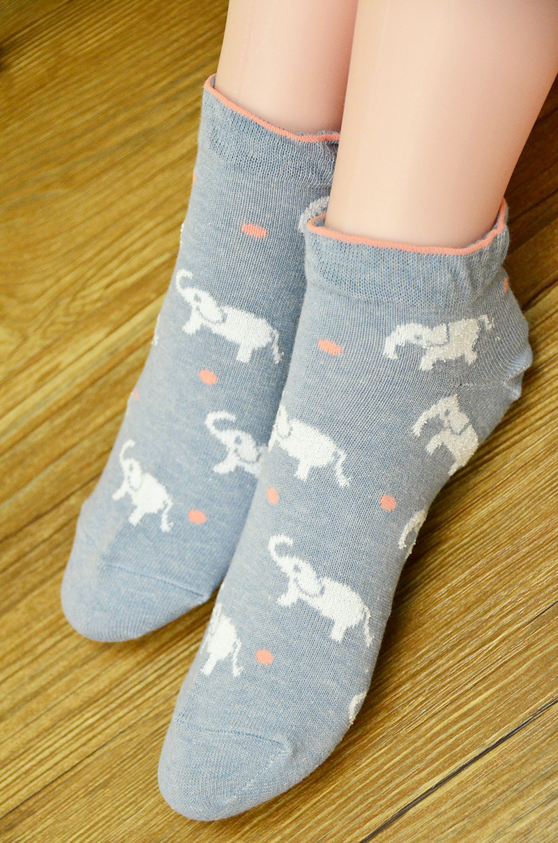  女士均码 大象是圈圈纱材质 注:此款袜子