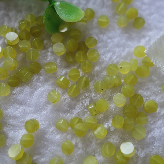 工厂直销天然橄榄玉圆形平面吊坠散装diy饰品配件4x2