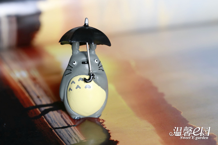 温馨e园 苔藓微景观饰品 大号撑伞龙猫公仔 diy组装摆件玩具