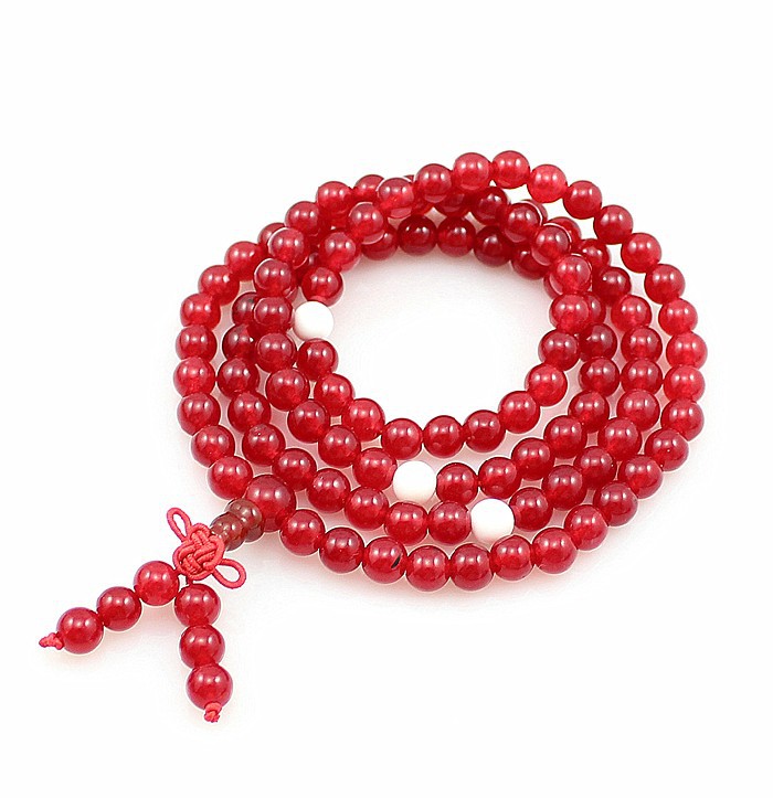 红玉髓佛珠手链108手链 红玉髓念珠红玉髓佛珠补血养颜红玉手链