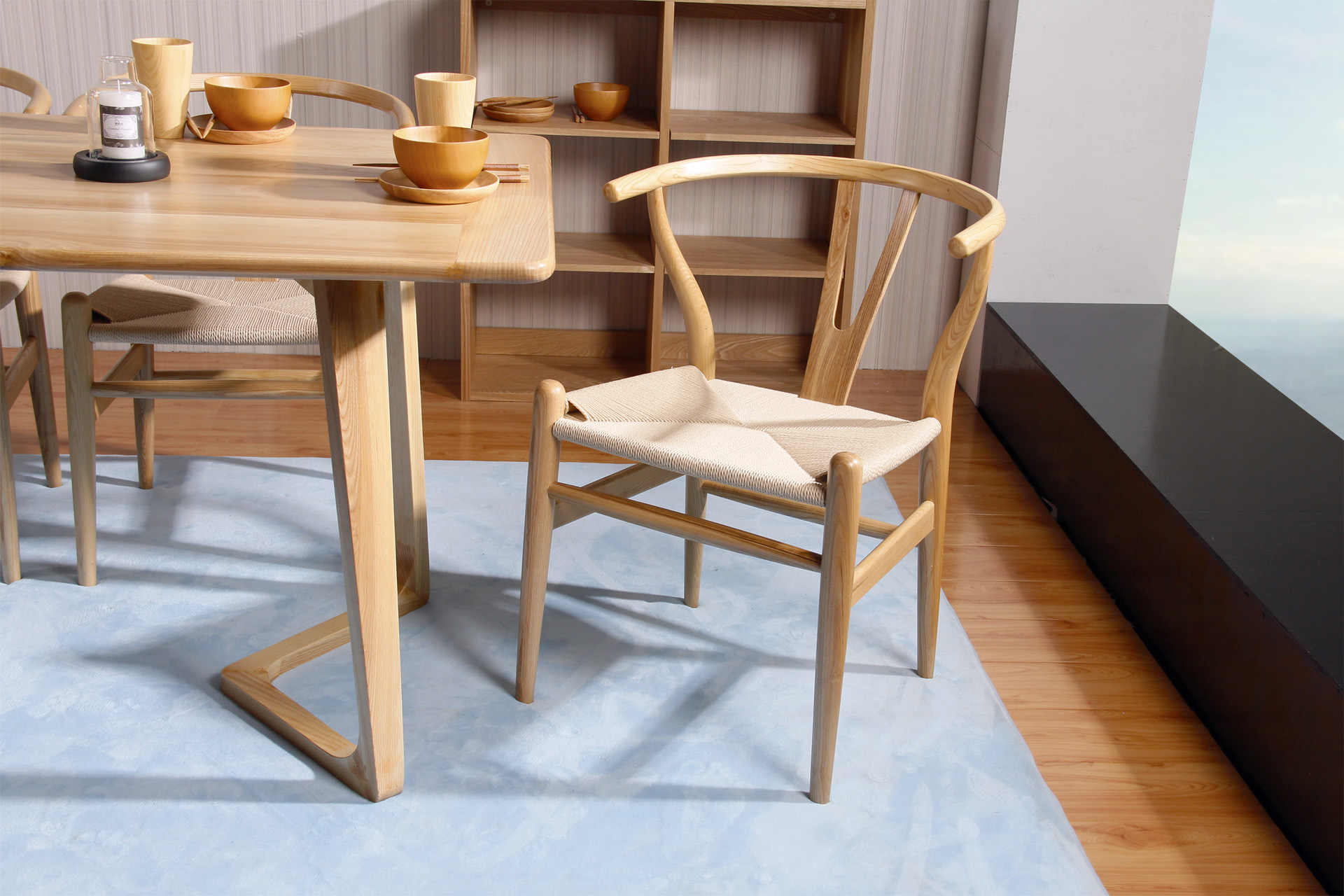 厂家直销美式水曲柳酒店工程北欧实木餐椅y椅设计师家具咖啡椅子