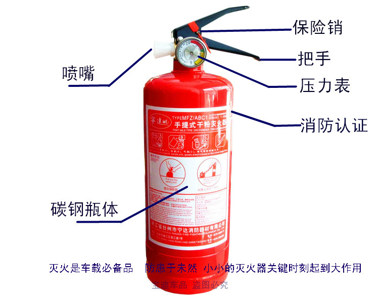 车用灭火器手提式车载灭火器干粉车用家用灭火器05公斤灭火器