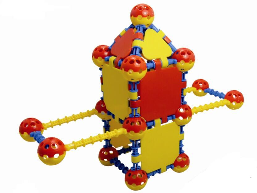 供应贝旺热卖积木太空球小桶装 桌面玩具 拼搭积木 益智积木