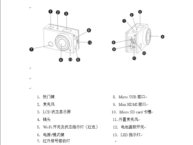 摄像机各部位名称图片