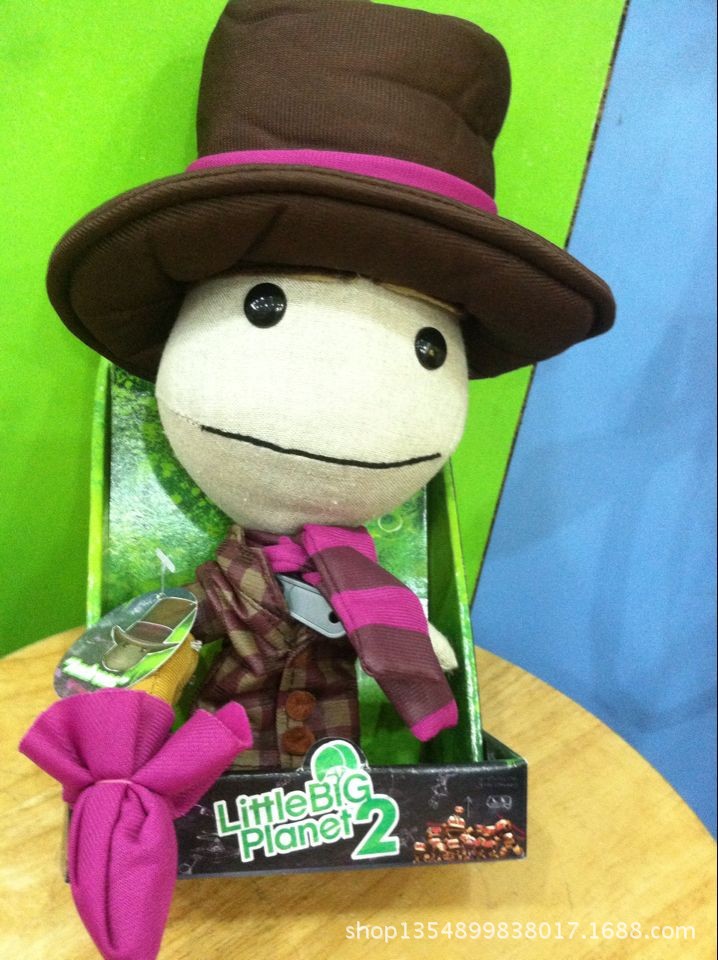 原单ps3小小大星球little big planet2麻布仔sackman经典毛绒公仔