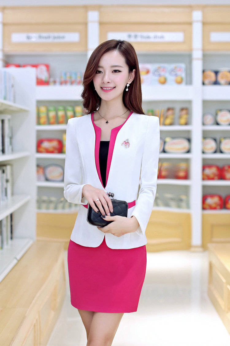 厂家直销职业套装女装时尚美容院酒店工作服秋冬装女装批发代理图片_7