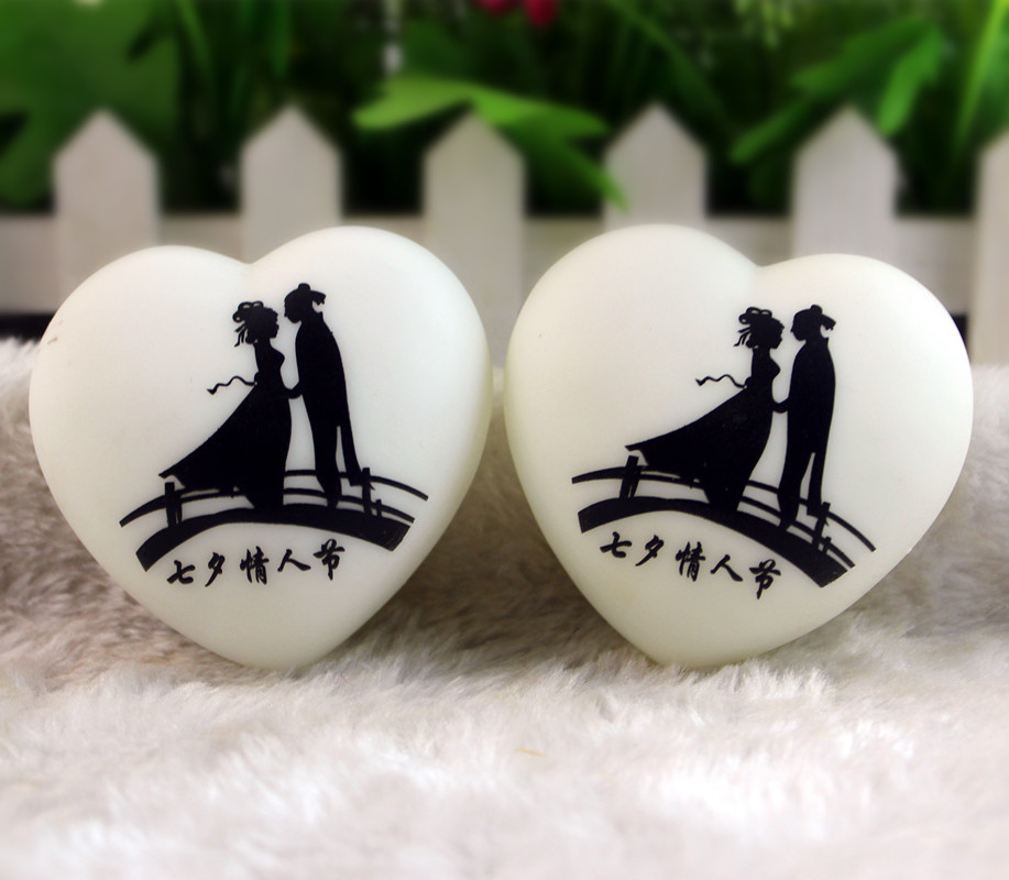 七夕鹊桥会爱心小夜灯 牛郎织女七彩led灯 婚庆礼品批发 可定制