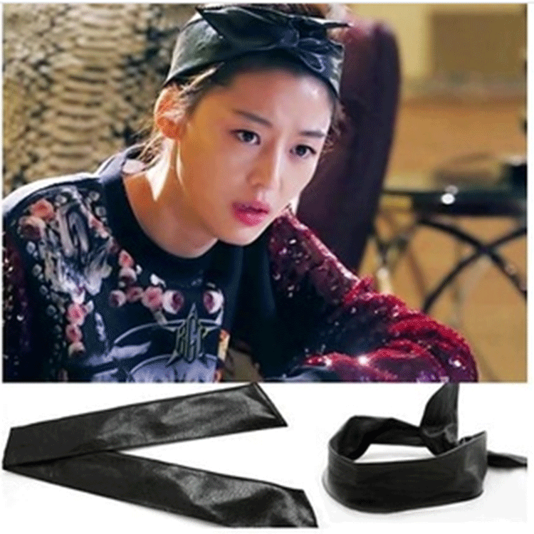 9061来自星星的你同款发带头饰千颂伊发饰品兔耳朵皮发箍批发