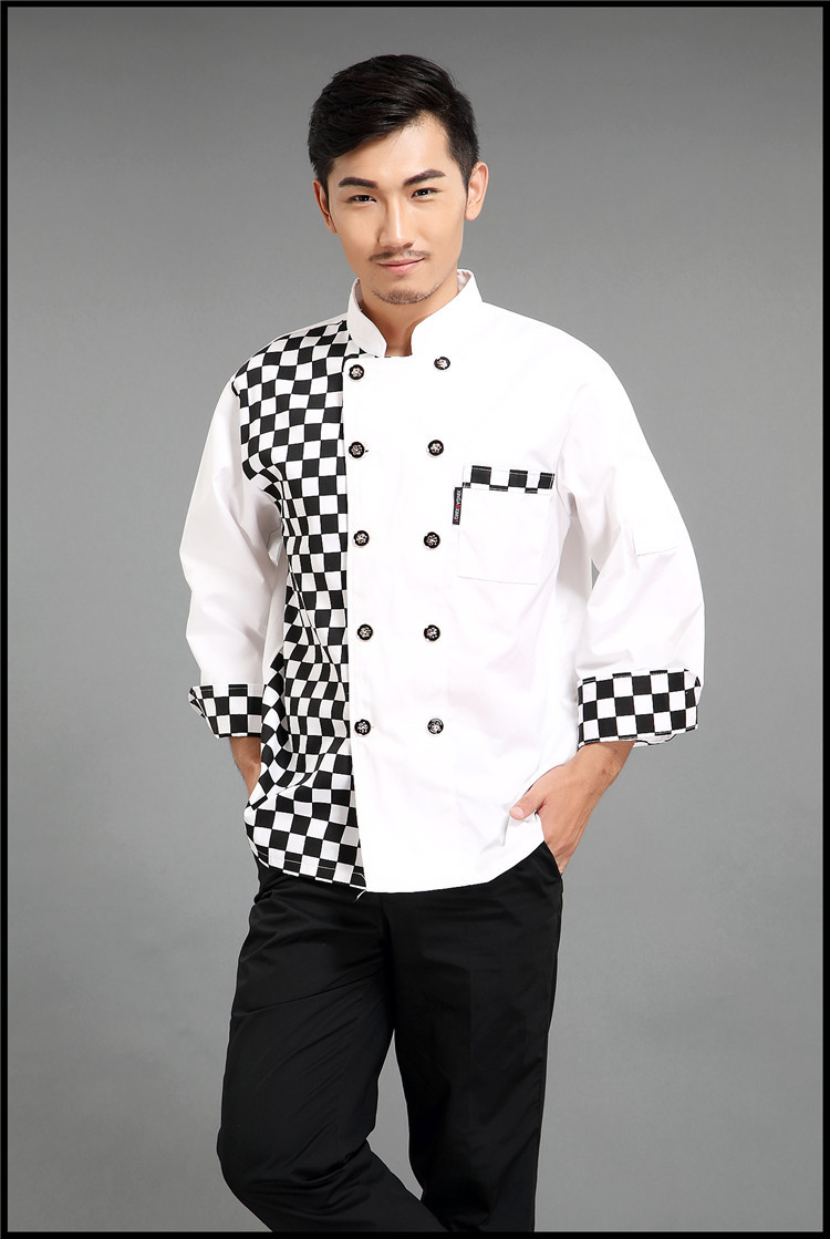 厨师服长袖 酒店工作服秋冬装 酒店饭店厨房厨师工作服厨师长制服