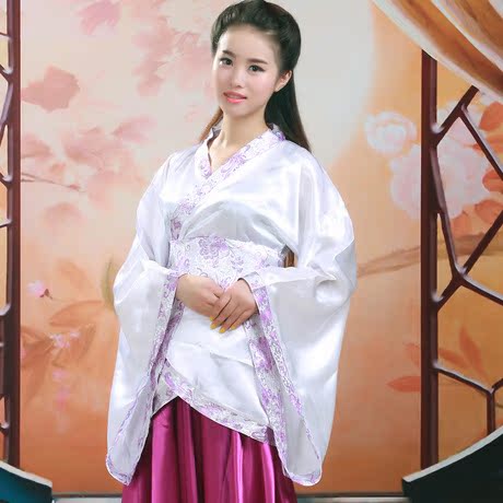 2014夏新款古裝服裝仙女裝漢服女唐裝小曲裾影樓寫真藝術表演出服圖片