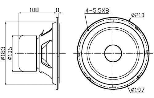 全新原装正品惠威8寸发烧中低音喇叭 扬声器 8寸超低音单元 ss8r