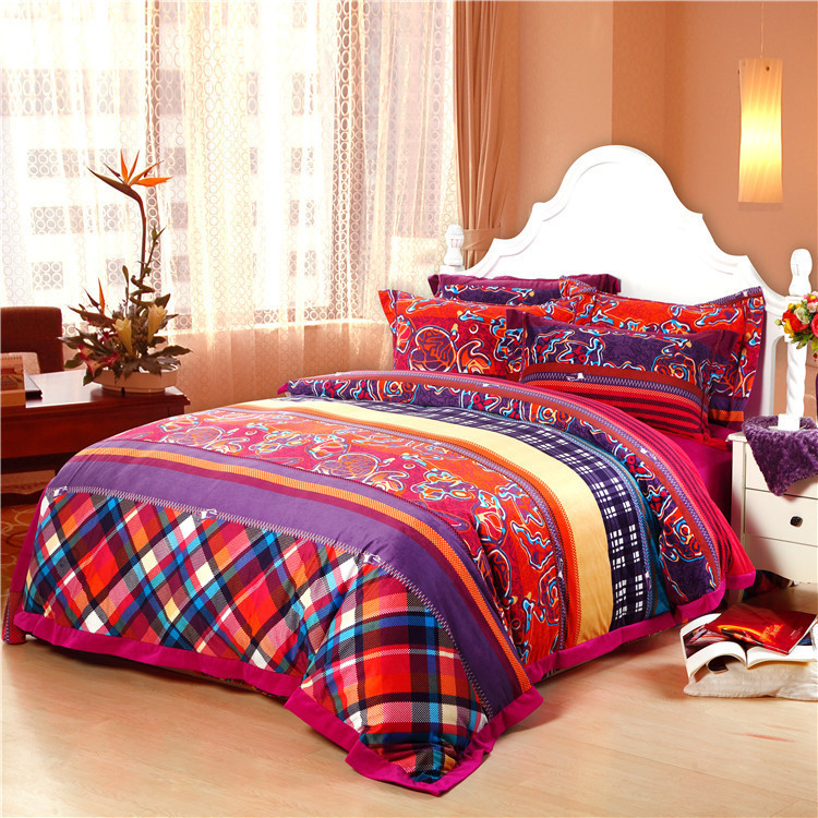 义乌雪鸽家纺四件套 斜纹加厚保暖印花四件套床上用品四件套批发