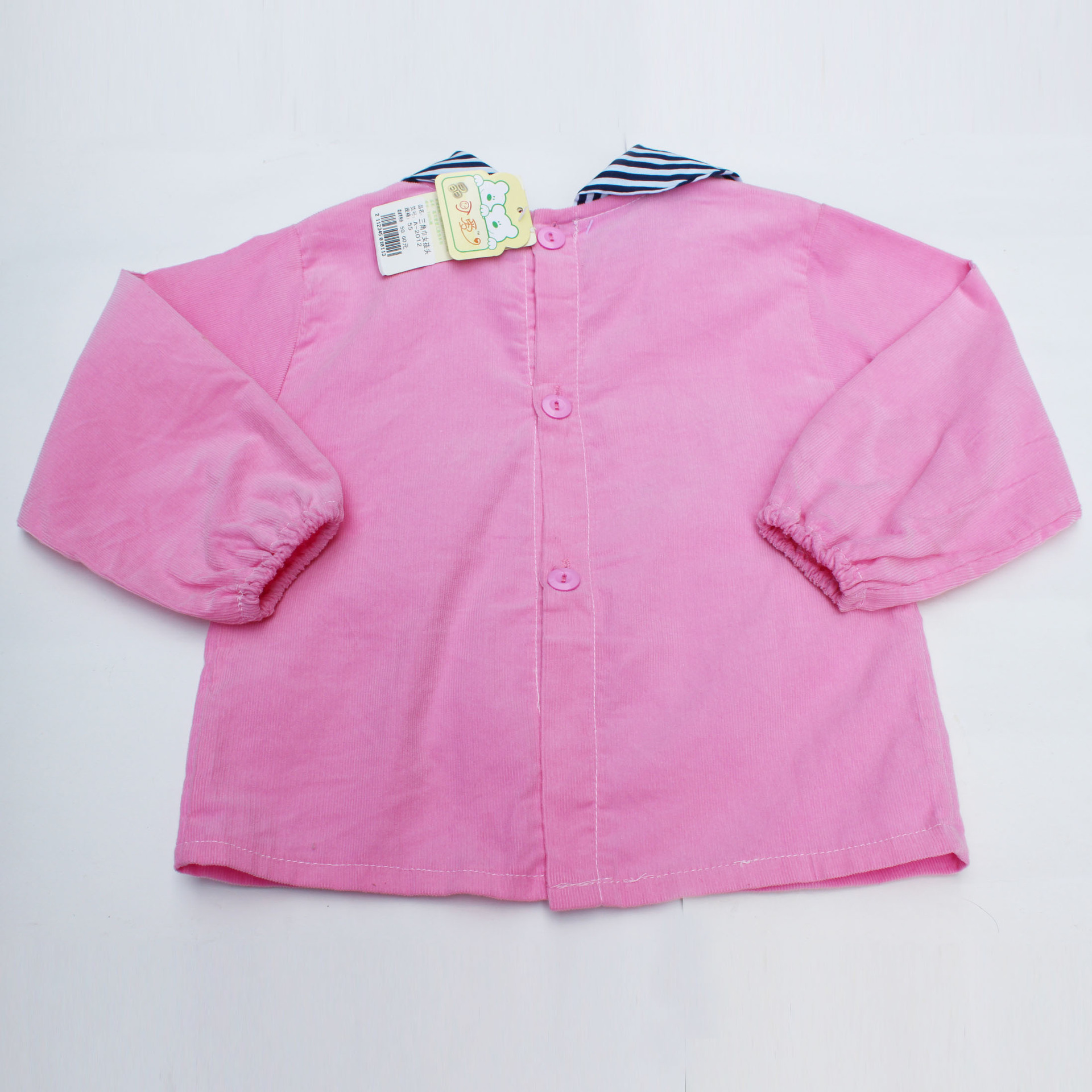 晶可爱宝宝饭兜罩衣灯芯绒防水罩衣 婴儿吃饭衣 卡通儿童反穿罩衣