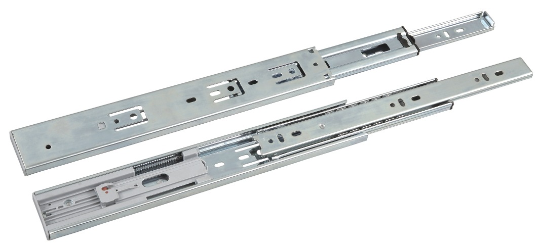 厂家库存直销 家具厨卫五金配件 液压三节滑轨 静音缓冲滑轨加厚