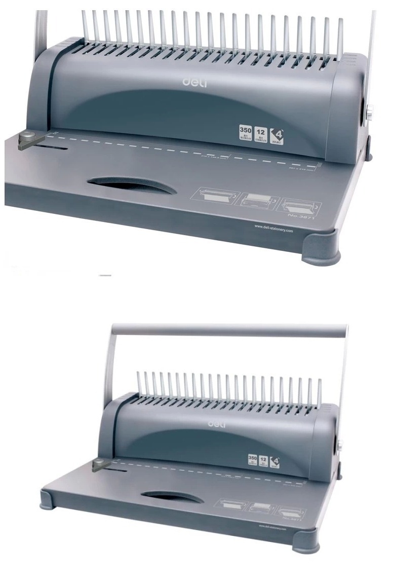 得力3871梳式胶圈装订机 a4打孔机器 轻松省力 办公用品 官方正品